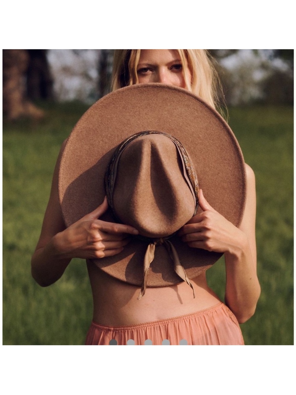 Anthropologie San Diego Hat with Scarf Tie - NWT